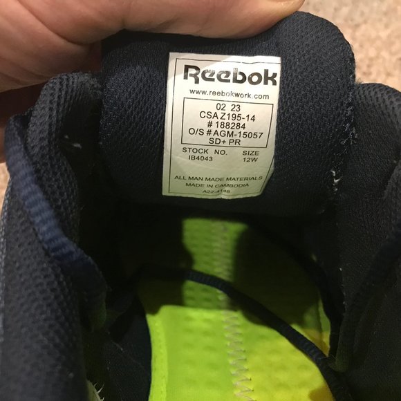 REEBOK Sublite Cushion Work Safety Shoes - Navy Blue Men 12 - CSA Approved - Picture 7 of 10